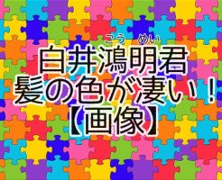 白井鴻明君　髪の色　ヘアカラー